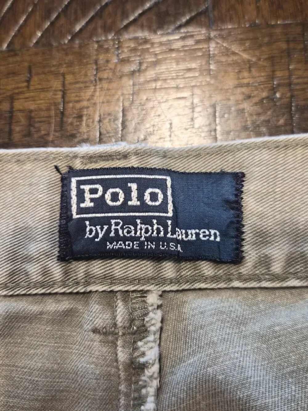 Vintage Polo Ralph Lauren Mens Chino Pants 34x30 Gray Made in USA No Button G769